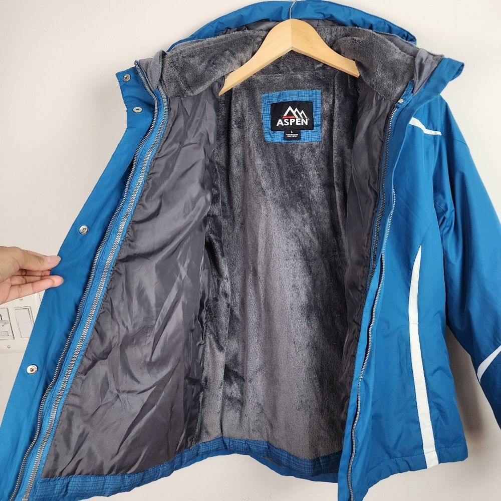 Aspen 3-in-1 Parka Jacket Women's Large Turquoise Blue Gorpcore Hooded Windbreak - Picture 6 of 16
